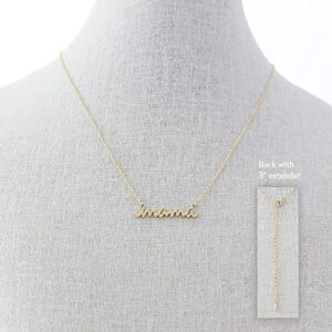 NTLX Mama Necklace – Mama Necklace for Women - Mama Script Cursive Lettering - Simple Delicate Cute – 14K Gold - Great Gift - Beautiful Card & Gift Box Included (Mama Script - Gold)