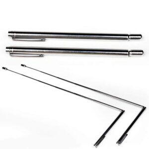 Dowsing Rod Silver, 2 Pcs Retractable Divining Rods Water Divining, Energy Healing, Paranormal - Detect Gold, Water, Ghost Hunting etc (Silver)