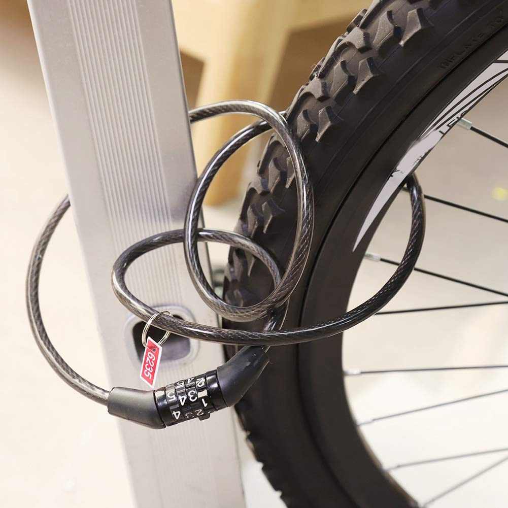 nwejron Coded Bicycle Lock, High Strength Bicycle Cable Lock, for Bike Home