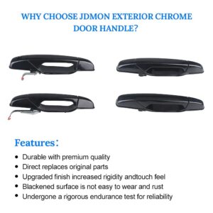 JDMON Compatible with Exterior Door Handle 4Pcs Front & Rear Driver & Passenger Side Chevy Silverado Tahoe Suburban GMC Sierra Yukon Cadillac Escalade Pickup SUV 2007-2013 Replaces 20828237, 20954796