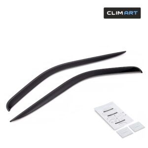 CLIM ART Incredibly Durable Rain Guards for Ford Transit 2014-2024, Original Tape-on Window Deflectors, Vent Deflector, Vent Window Visors for Cars, Dark Smoke, Car Accessories, 2pcs - 414127LP