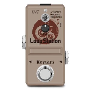 keytars guitar looper pedal loop station unlimited overdubs 10 minutes of looping, 12 time, and reverse usb port 3mode mini size true bypass (kts-ln332s)