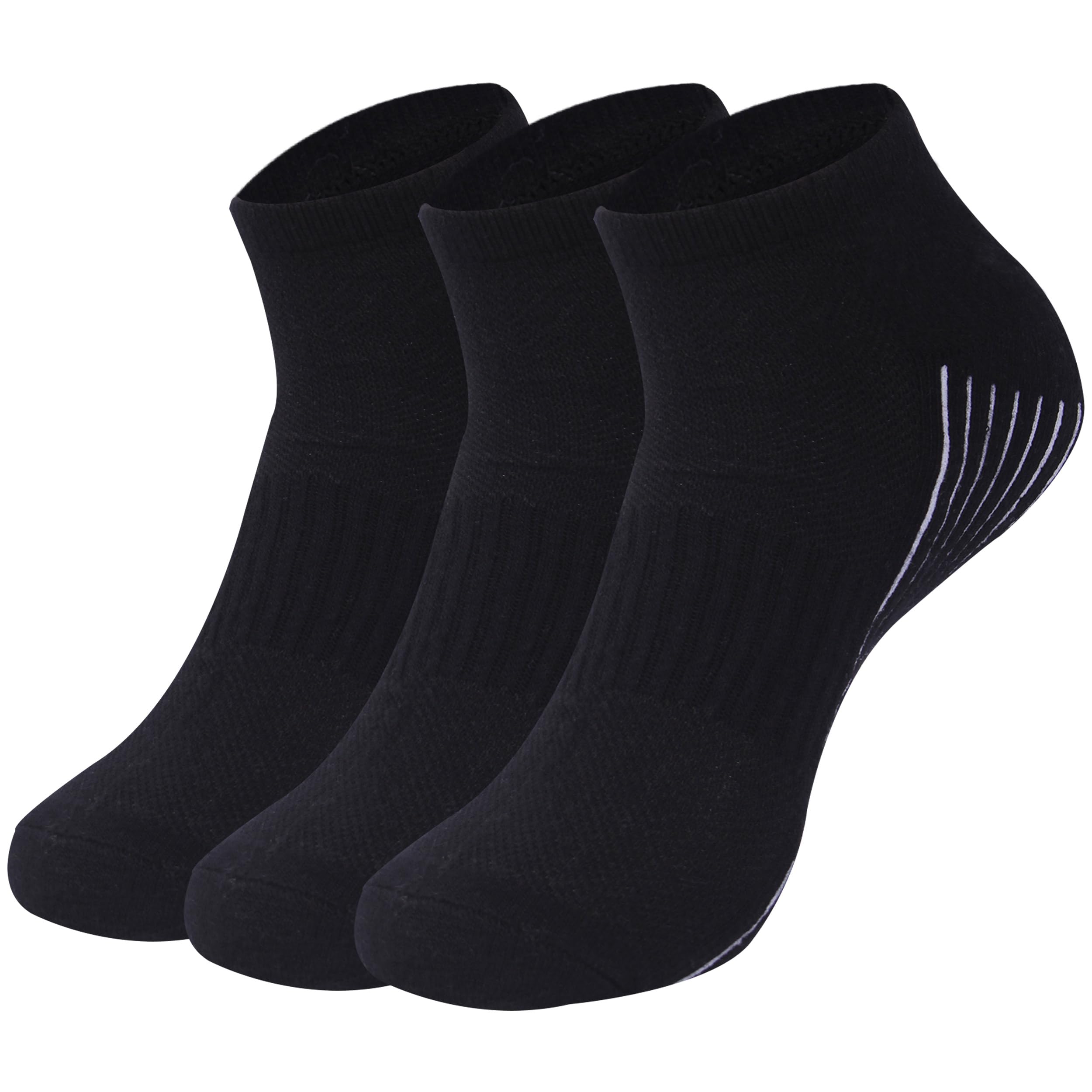 SPST Ankle Socks, Women Soft Thin Seamless Toe Cushioned Loose Fit Lightweight Quick Dry No Show Non-Binding Top Comfort Odor Resistant Low Cut Sports Cycling Running Socks, 3 Pair Black M