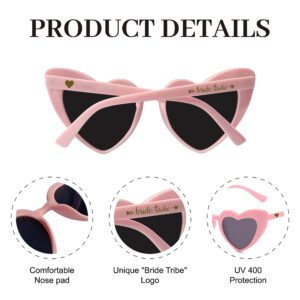 LADY&HOME 10pcs Heart Shaped Bachelorette Party Sunglasses Bridal Shower Favors Supplies Weddings Sunglasses(Pink)