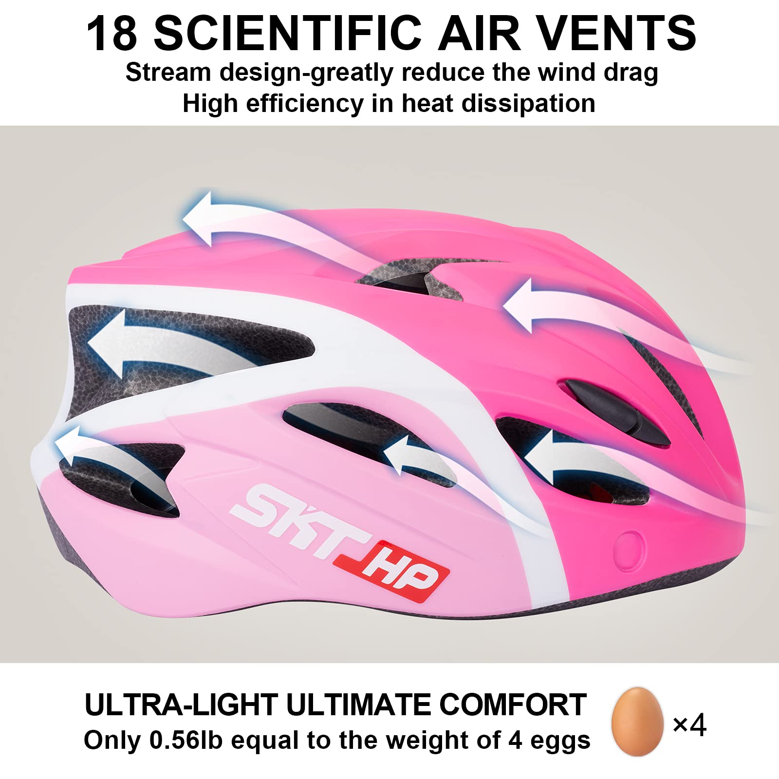 SKT HP Toddler Bike Helmet, Adjustable Helmet for Kids and Youth with Detachable Magnetic Goggles, Bicycle Cycling Skate Scooter Skateboard Helmet for Girls and Boys Pink