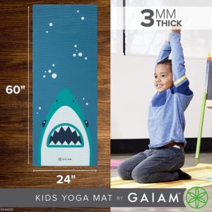 Gaiam Kids Yoga Mat Exercise Mat, Yoga for Kids with Fun Prints - Playtime for Babies, Active & Calm Toddlers and Young Children (60" L x 24" W x 3mm Thick) - Chomper