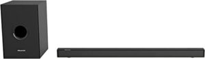 hisense hs219 2.1ch sound bar with wireless subwoofer, 320w, powered by dolby audio, one remote control, roku tv ready, bluetooth, hdmi arc/optical/aux/usb, 3 eq modes