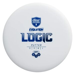 discmania evolution exo soft logic disc golf putter - low profile disc golf putter and approach disc (colors may vary) - 173-176g