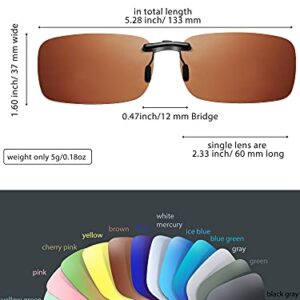 Weewooday 12 Pieces Polarized Clip on Sunglasses Rimless Clip on Sunglasses Rectangle Lightweight Polarized Eyeglasses for Myopia Eyeglasses Outdoor Night Driving Men Women