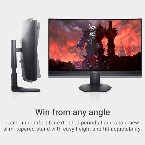 Dell S2722DGM Curved Gaming Monitor - 27-inch QHD (2560 x 1440) 1500R Curved Display, 165Hz Refresh Rate (DisplayPort), HDMI/DisplayPort Connectivity, Height/Tilt Adjustability - Black