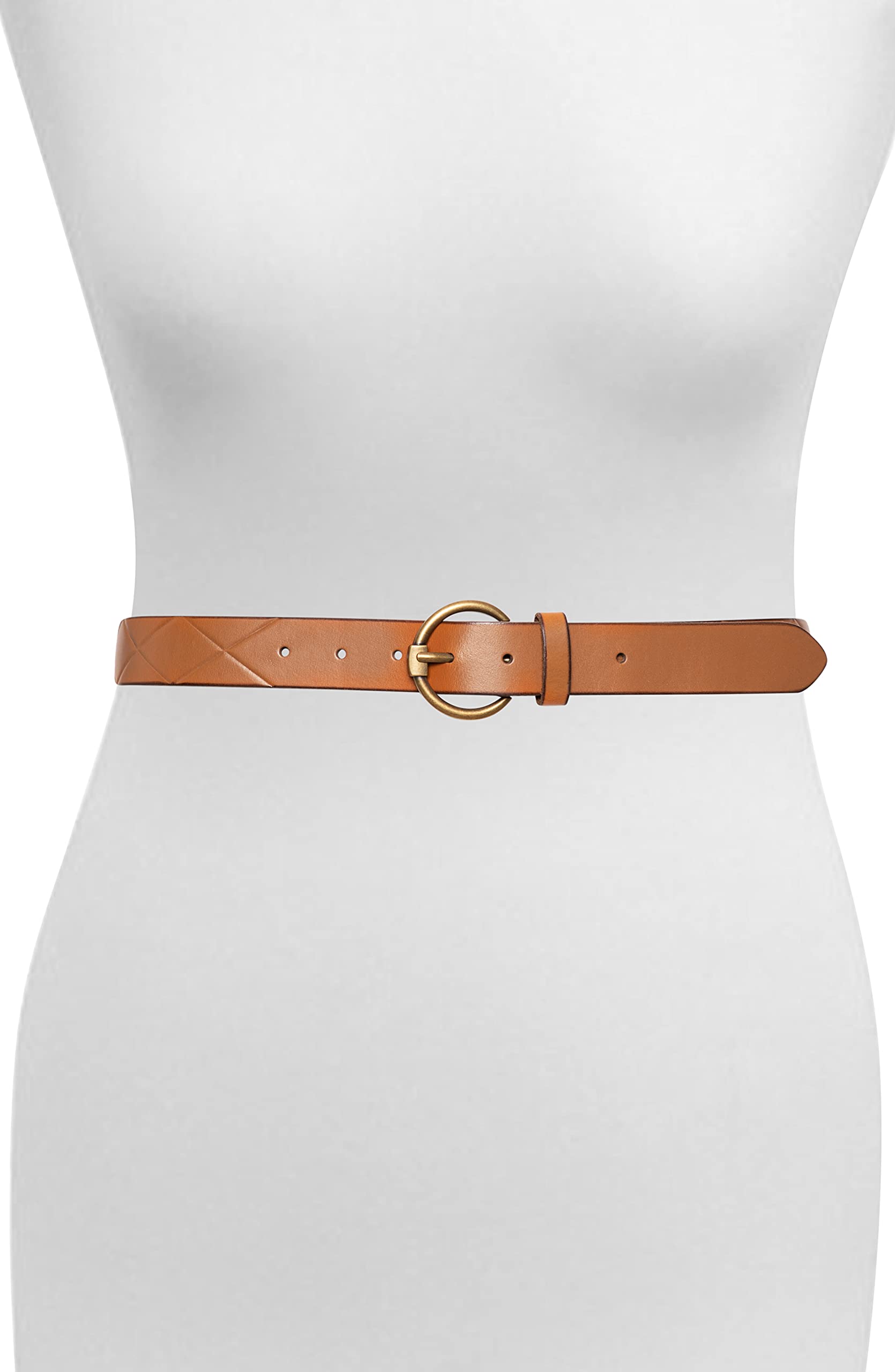 Frye Women's 32MM Leather Belt, Tan Emboss, Large