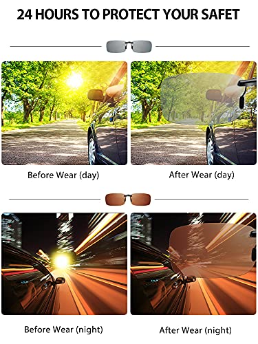 Weewooday 12 Pieces Polarized Clip on Sunglasses Rimless Clip on Sunglasses Rectangle Lightweight Polarized Eyeglasses for Myopia Eyeglasses Outdoor Night Driving Men Women