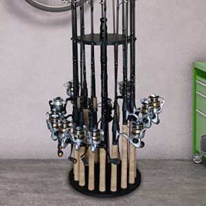 Rush Creek Creations | Fishing Rod Holder for 16 Rods, Fishing Pole Holder for Garage Organization and Storage, for Fishing Reels, Fishing Gear, Fishing Accessories, Tackle Box (360° Access)