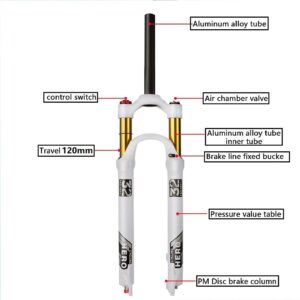 Jejy Suspension Fork 26/27.5/29 XC Mountain Bike Straight Tube/Tapered Tube Magnesium Alloy Front Forks Air MTB Bicycle Accessories (Color : Straight Remote Lockout, Size : 29)