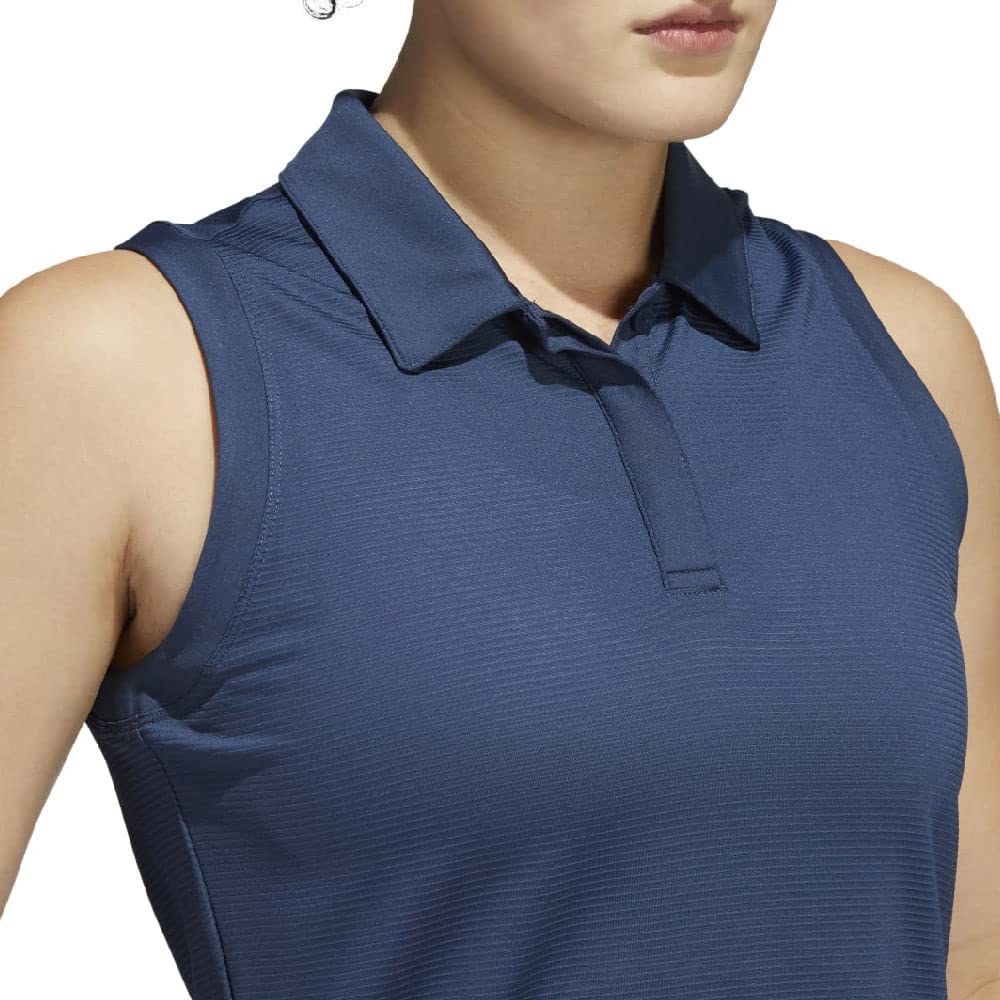 adidas Women's Standard Sleeveless Polo Shirt, Crew Navy, Small