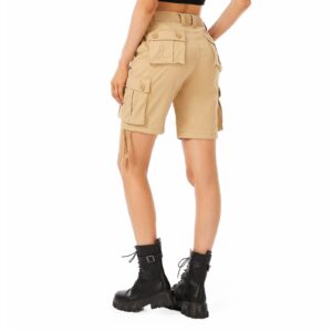 Raroauf Women's Hiking Cargo Shorts Size 27 Golf Active Shorts Outdoor Summer Shorts with Multi-Pocket Khaki