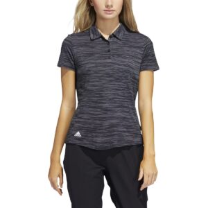 adidas women's standard space dye polo shirt, black/white, small