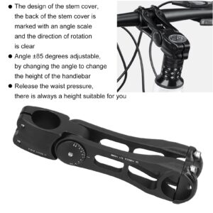 Dilwe Mountain Bike Stem, Mountain Bike Aluminum Alloy Stem Angle Adjustable Handlebar Stem 31.8x145mm and Spare Parts