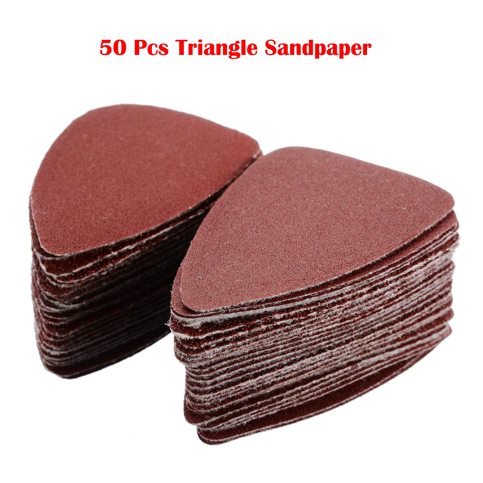 MGGi 51Pcs 50mm Triangular Finger Oscillating Multi Tool Sanding Pads Kits Compatible with Bosch,Chicago,Craftsman,Dewalt, Dremel,Fein,Westfalia,Makita,Milwaukee,Rockwell,Include 1 Finger Sand Disc