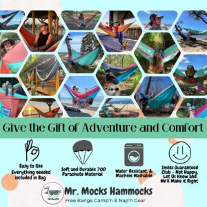 Mr. Mocks Camping Hammocks | Single Double and Bunk Bed Backpacking Hammock | Featherlite Outdoorsman Survival | hammok hamick hamock | (Wild Turkey, Single)