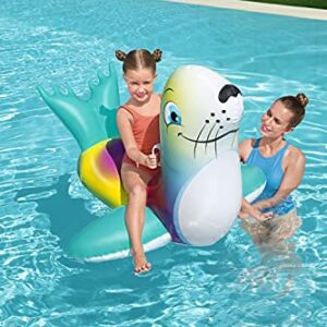 Bestway Seal Pool Float, Kids Inflatable Ride-On with Handles, Swimming Pool and Beach Toy