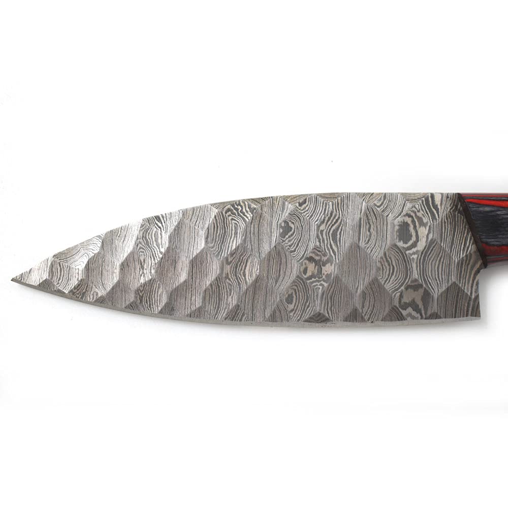 Wild Turkey Handmade Damascus Knife Collection Full Tang Hunting chef Knife w/leather case. (3315)