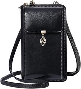 huanlang small crossbody phone bags for women leather cell phone purse wallet rfid blocking ladies shoulder bag credit card slots lightweight crossbody bag