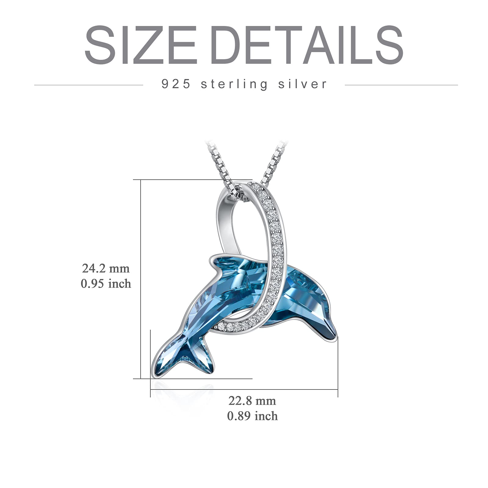 TOUPOP Dolphin Gifts for Women Sterling Silver Dolphin Crystal Pendant Necklaces Ocean Beach Jewelry Birthday Christmas Graduation Gifts