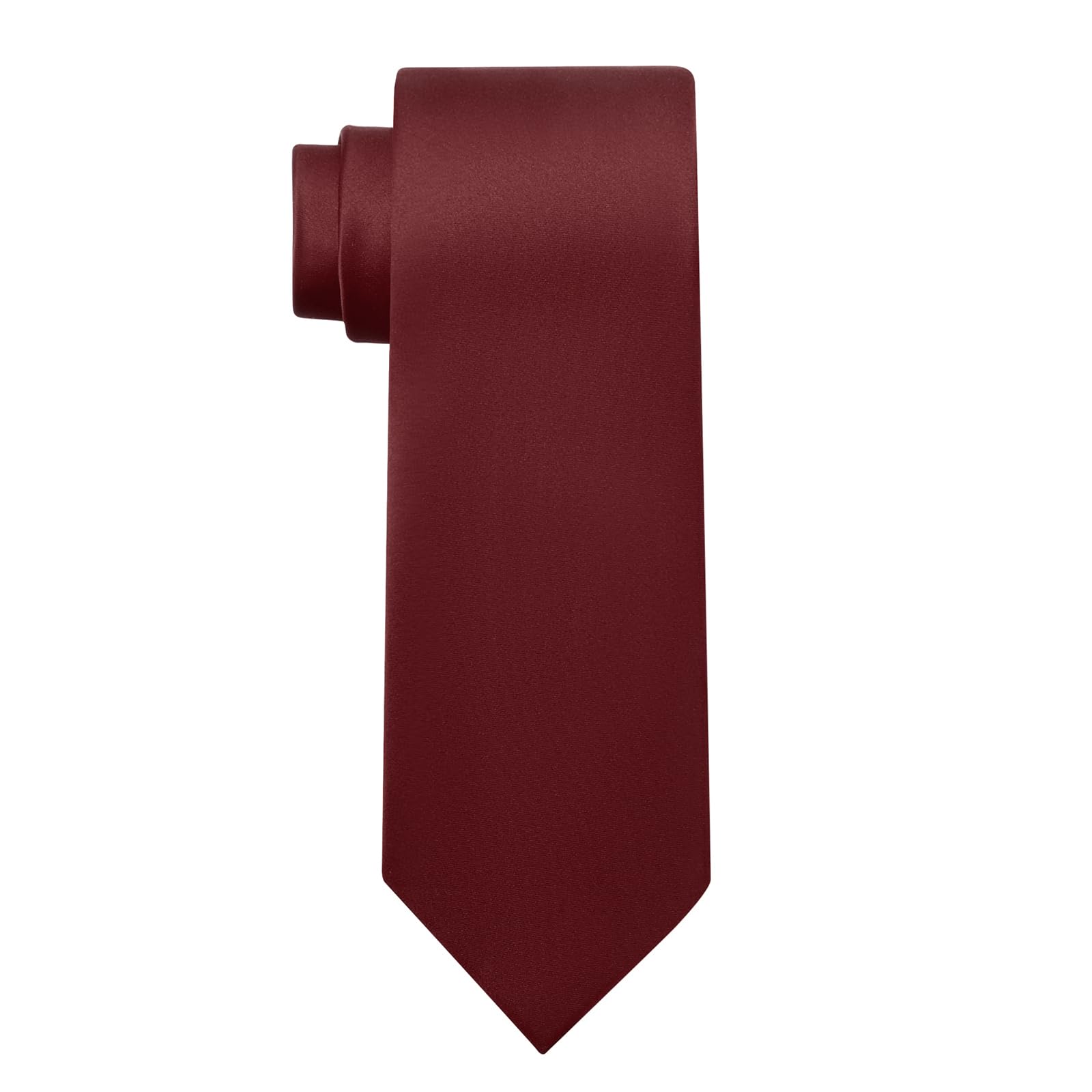 KOOELLE Men's Maroon Tie Solid Pure Color Plain Neckties Formal Burgandy Ties For Men