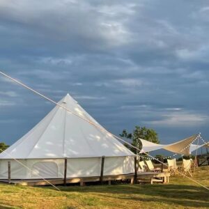 Outdoor Waterproof Family Glamping Yurt Oxford Cloth Bell Tent for Event Wedding Party (Diameter 4M)