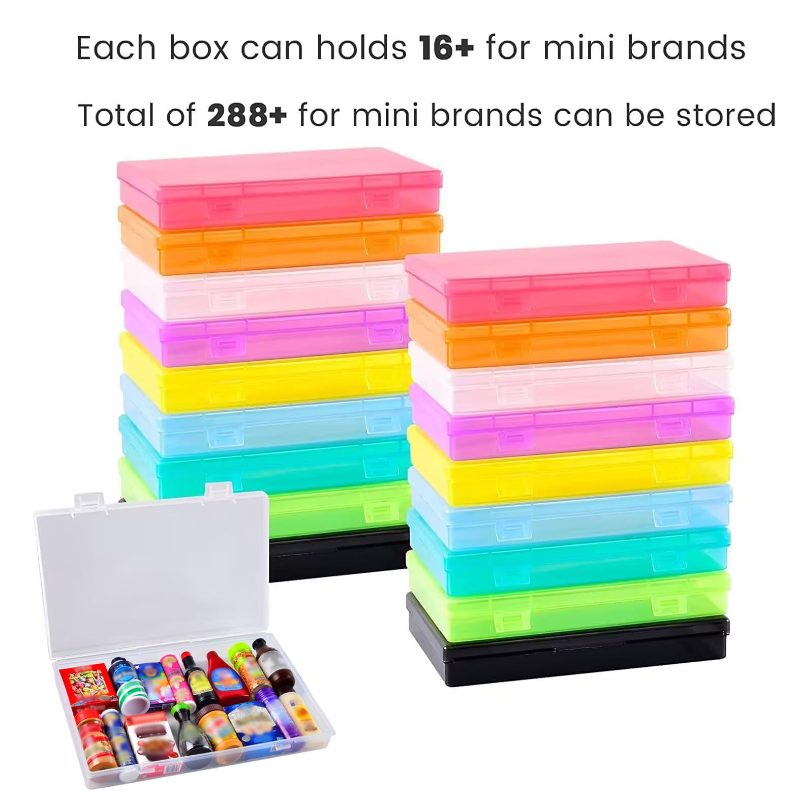 Aptbyte Collector Case Compatible with 5 Surprise Mini Brands Toys Series 1 2 3, 18 Independent Mini Mart Box for Gold Rush Mystery Capsule Real Miniature Collectible Toy (Box Only)