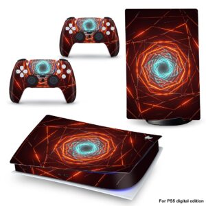 ps5 silicone skin cover, dustproof anti-scratch anti-fall protector case for sony playstation 5 ultra hd/digital edition console (digital edition, portal eclipse)