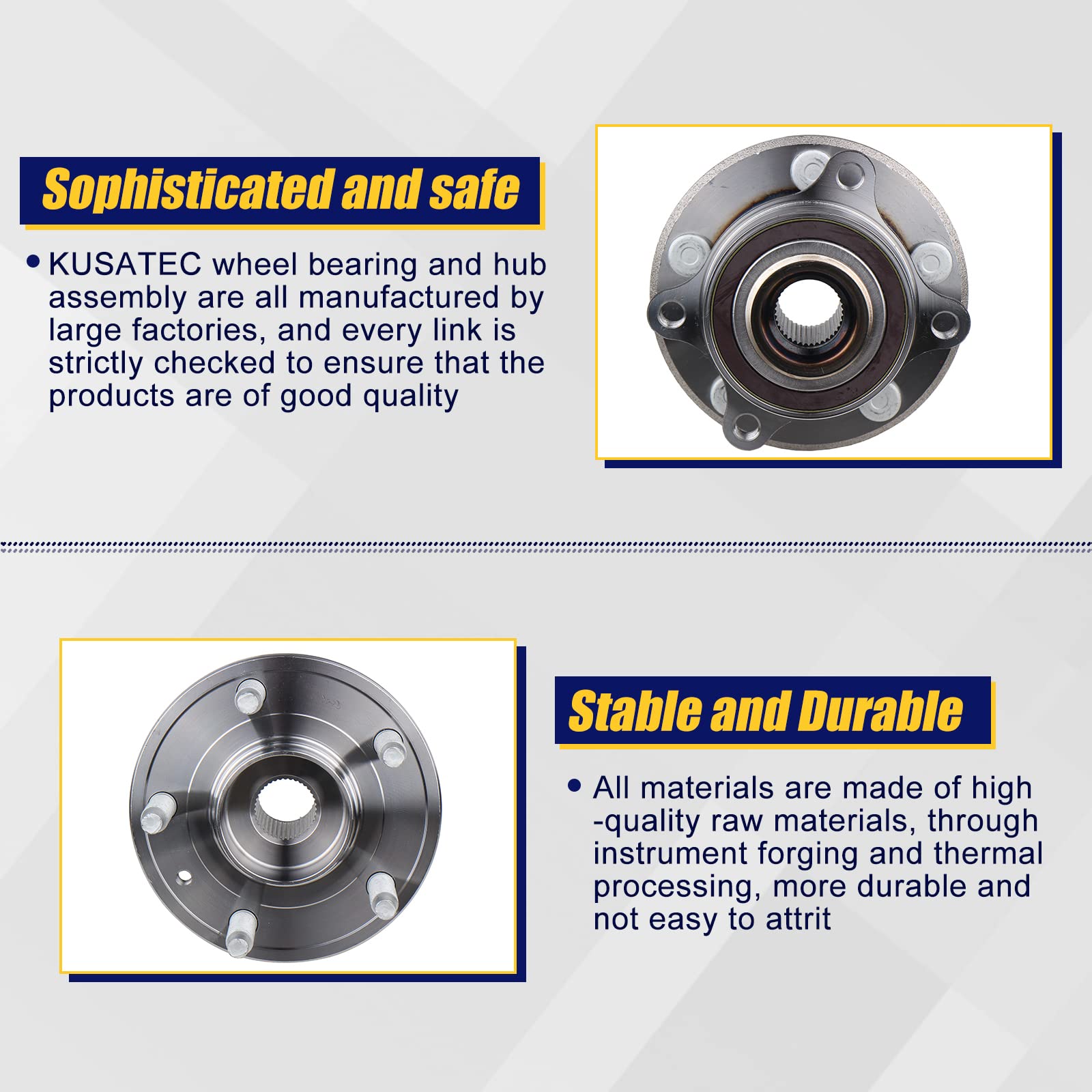 KUSATEC 513275 Front/Rear Wheel Hub & Bearing Assembly Compatible with Ford Edge 2011-2014/Flex 2009-2018/Taurus 2010-2019, Lincoln MKS 2009-2016/MKT 2010-2019/MKX 2011-2015, 5 Lugs w/ABS