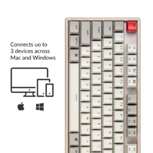 Keychron K8 87 Keys Tenkeyless Layout Wireless Bluetooth Mechanical Keyboard for Mac, Multitasking Type-C Wired Gaming Keyboard for Windows with Keychron Mechanical Brown Switch Aluminum Frame