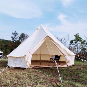 Outdoor Waterproof Family Glamping Yurt Oxford Cloth Bell Tent for Event Wedding Party (Diameter 4M)