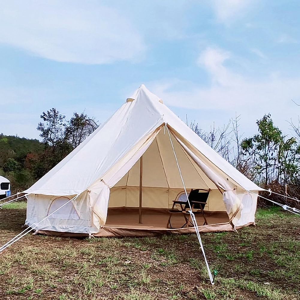 Outdoor Waterproof Family Glamping Yurt Oxford Cloth Bell Tent for Event Wedding Party (Diameter 4M)