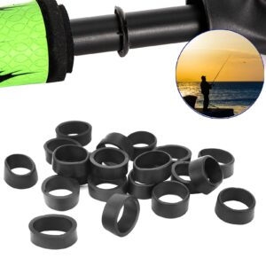 VBESTLIFE 40pcs Fishing Rod Rings,Fishing Rod Ring Silicone Winding Check Decorating Ring Trim Adapter for Fishing Rod Building/Repairing/Maintaining(20MM) Fishing Tools and