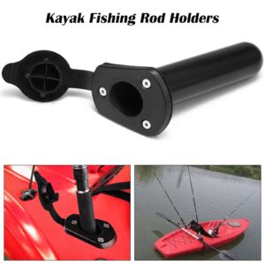 WCNMB Surfing Accessories 4 PCS Kayak Fishing Rod Holders with Cap Cover Plastic Flush Mount Fishing Rod Holder Boat Fishing Tackle Accessory Tool Convenient and Durable (Color : 4PCS)