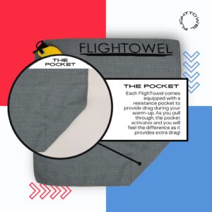 FlighTowel Disc Golf Towel | Warm-up Towel for Disc Golf | Microfiber Cloth | Made from an Innova Destroyer | Prevent Injuries and Gain Strength (Colors Will Vary) (Right-Handed)