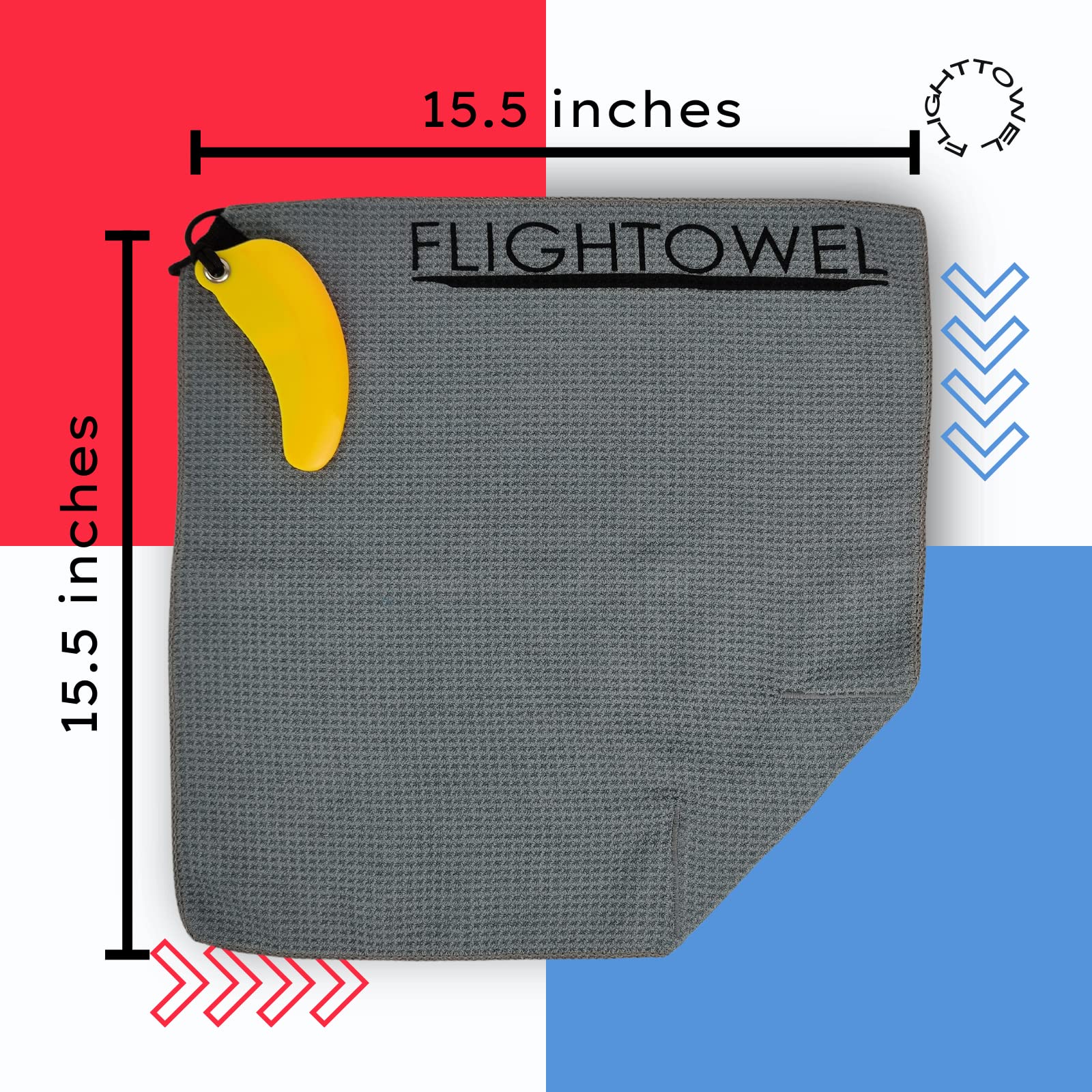 FlighTowel Disc Golf Towel | Warm-up Towel for Disc Golf | Microfiber Cloth | Made from an Innova Destroyer | Prevent Injuries and Gain Strength (Colors Will Vary) (Right-Handed)