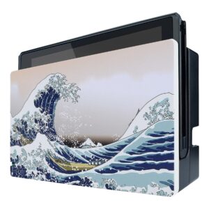 playvital the great wave custom dock cover for nintendo switch, dust anti scratch pc hard faceplate shell cover for nintendo switch charging dock - dock not included