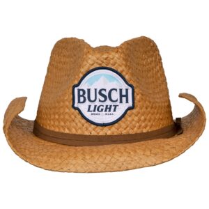 H3 Sportgear Busch Light Straw Cowboy Hat with Brown Band