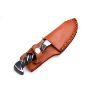 Old Ram Railroad Spike High Carbon Steel Blade Fix Blade Knife with Leather Carrying Case. (5050)