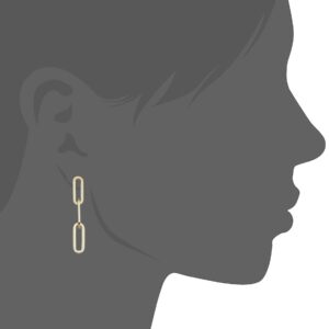 14k Yellow Gold Paperclip Link Chain Drop Earrings (0.95 inches long)