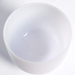 TERRITORY E Note Solar Plexus Chakra Quartz Frosted Crystal Singing Bowl 8 inch