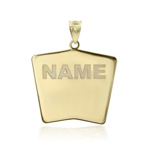 Fine 10k Yellow Gold Personalized Name Spade Ace and King Card/King of Spades Poker Card Pendant