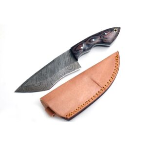 wild turkey handmade damascus knife collection full tang hunting chef knife w leather case. 3313 black