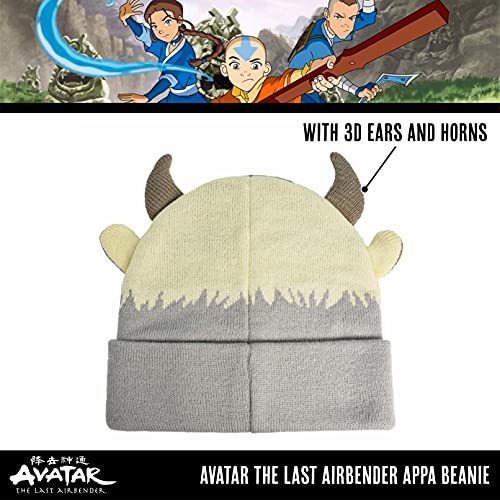 Avatar The Last Airbender Appa Acrylic Knitted Winter with Cuff Beanie Hat, Multi, One Size