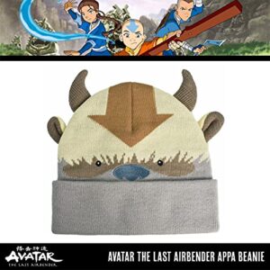 Avatar The Last Airbender Appa Acrylic Knitted Winter with Cuff Beanie Hat, Multi, One Size