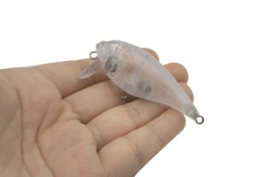 10pcs unpainted lure blanks 8.11g 5.9cm with 5mm free fishing eye crankbait baits simulation blank body clear hard baits trout salmon minnow lure popper lures topwater freshwater 8155